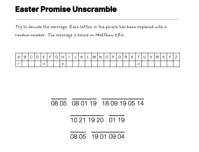 A Real Easter Egg cryptogram